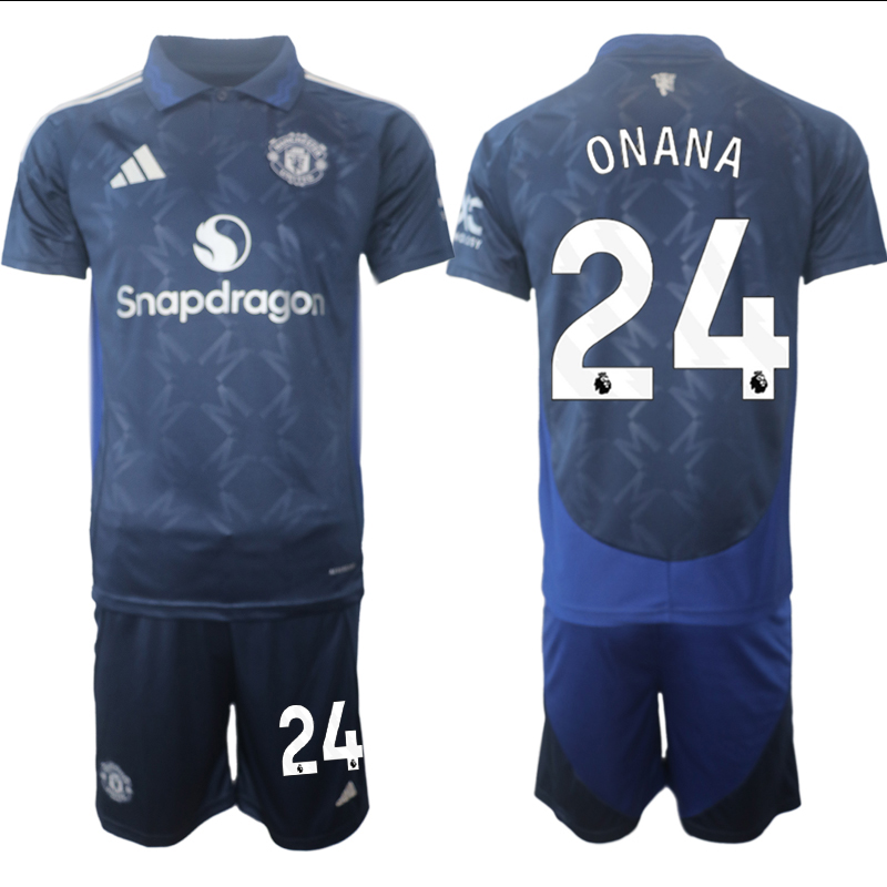 Men 2024-2025 Club Manchester United away blue #24 Soccer Jersey->->Soccer Club Jersey